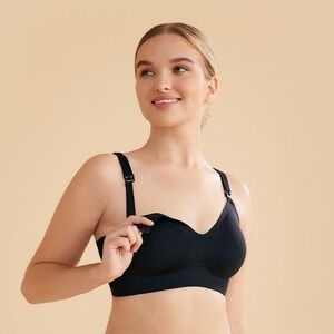 Momcozy Smooth Ultra Soft Omni Maternity Nursing Bra Black Size XL NWOT